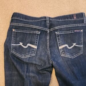 7 For All Mankind Women's Dark Blue Boot Cut Jeans